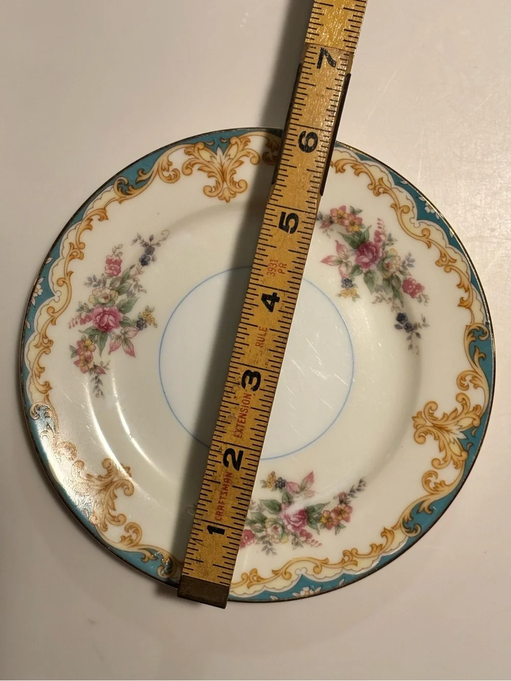 Vintage Noritake Luray 6.25” Bread Butter Plate Floral Turquoise Gold Japan
